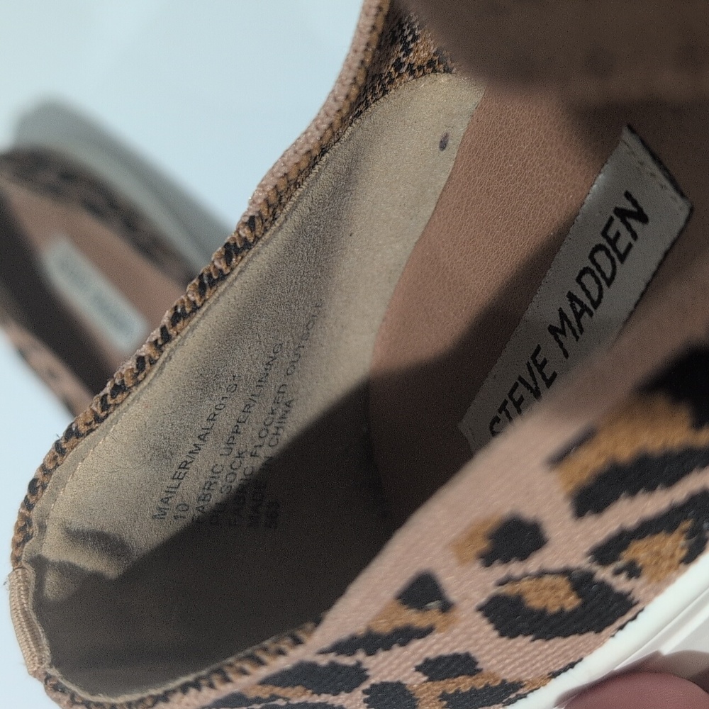 Cheetah Print Steve Madden Knit Sneakers 10 - Picture 2 of 8